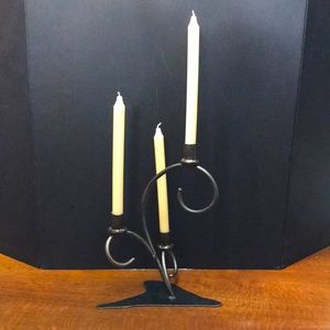Primitive Iron Candelabra Hand made RARE